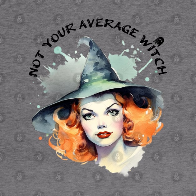 Not Your Average Witch Cute Red Head with Witch Hat Illustration Art by AdrianaHolmesArt